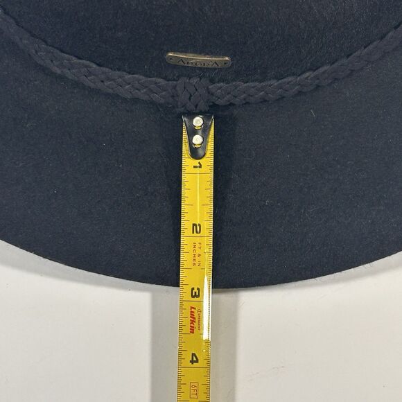 Adora Western Style Wool Hat Black Braided Leather Accent One Size USA Made - Picture 7 of 12